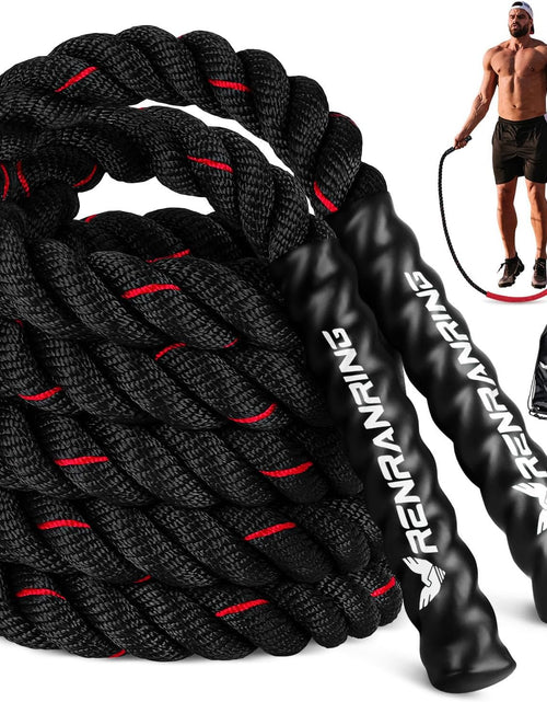 Load image into Gallery viewer, Weighted Jump Rope for Fitness - 9.8Ft Heavy Battle Ropes for Exercise, 3LB Workout Rope for Women &amp; Men, Skipping Rope for Gym Training, Home Workout
