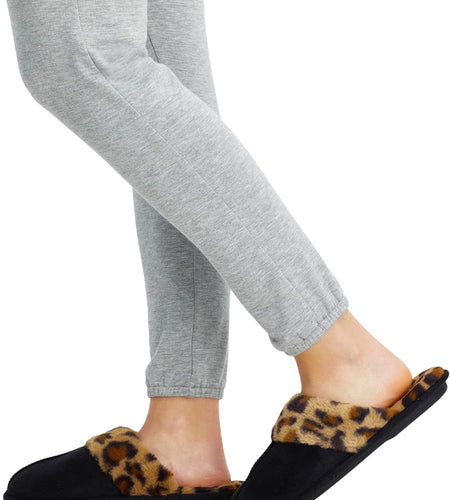 Women'S Comfy Faux Fur House Slipper Scuff Memory Foam Slip on Anti-Skid Sole