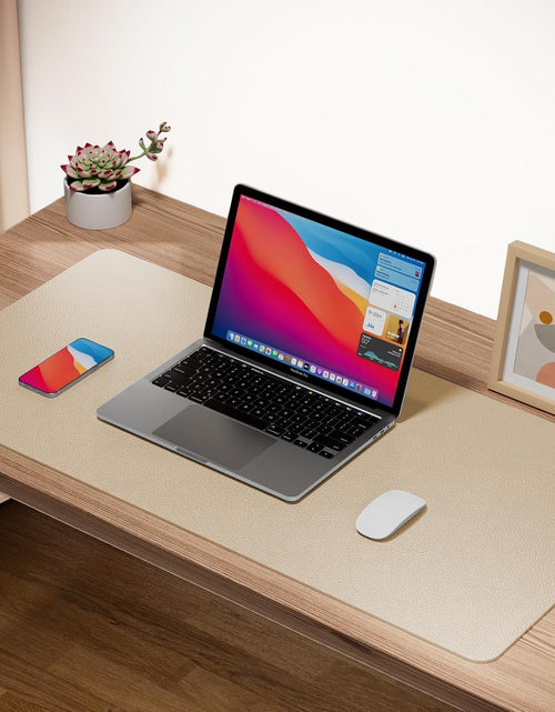 Load image into Gallery viewer, Leather Desk Mat,Desk Pad,Desktop Mat,Waterproof Mat for Desktop, Keyboard and Mouse,Leather Mouse Pad Protector Office Home,30"X 14"(M-Beige)
