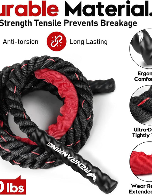 Load image into Gallery viewer, Weighted Jump Rope for Fitness - 9.8Ft Heavy Battle Ropes for Exercise, 3LB Workout Rope for Women &amp; Men, Skipping Rope for Gym Training, Home Workout
