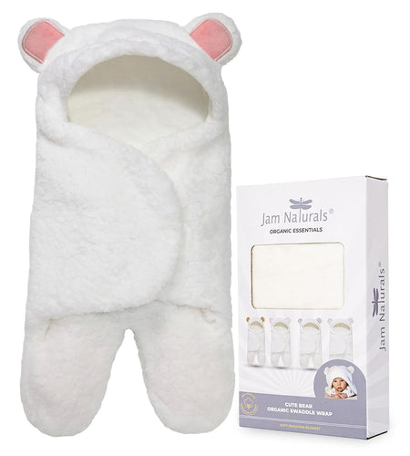 - Baby Swaddle Blanket, Cute Bear Organic Receiving Swaddling Wrap, Newborn Baby Girl Soft Plush Registry Gift (Pink 0-3)