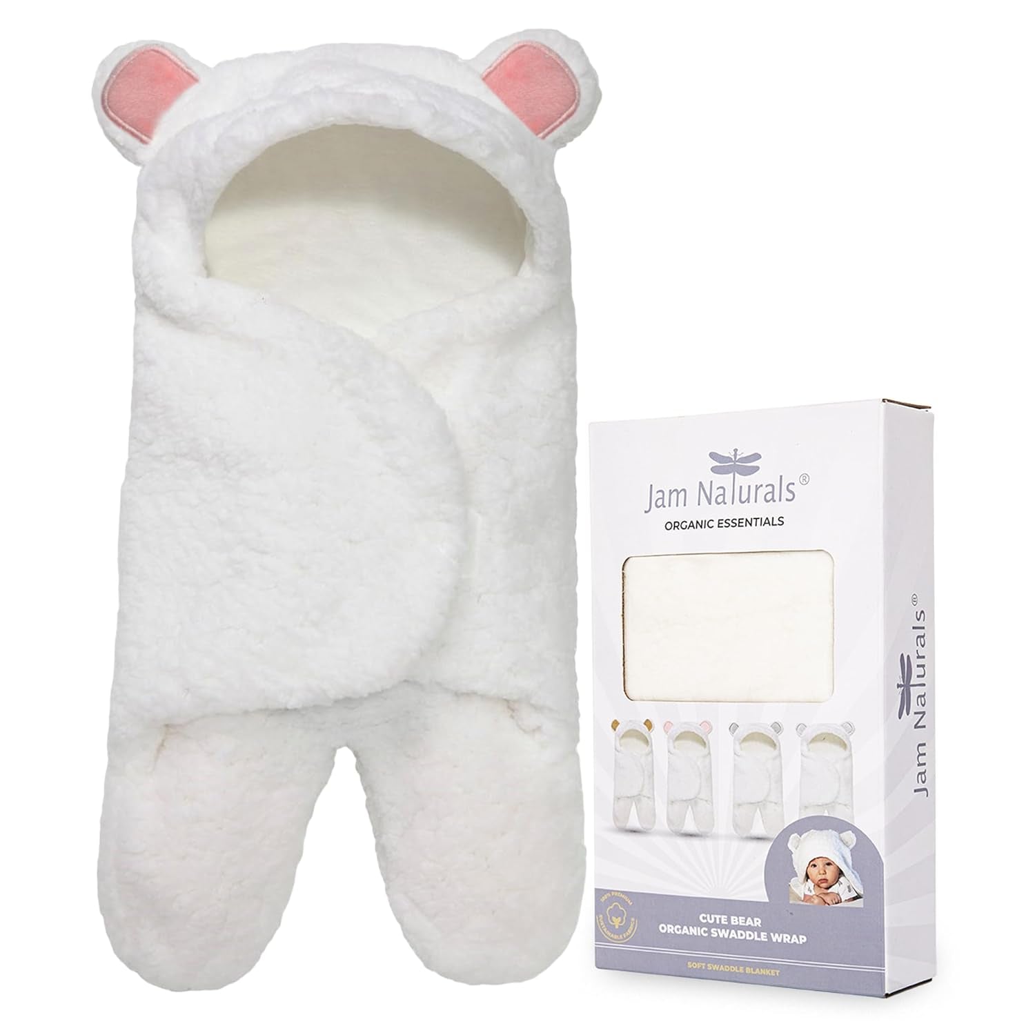 - Baby Swaddle Blanket, Cute Bear Organic Receiving Swaddling Wrap, Newborn Baby Girl Soft Plush Registry Gift (Pink 0-3)
