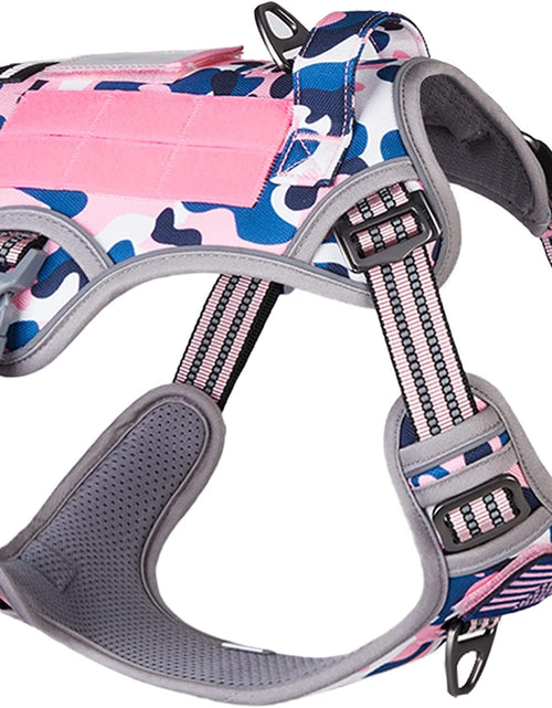 Load image into Gallery viewer, Tactical Dog Harness for Medium Dogs No Pull, Famous TIK Tok No Pull Dog Harness, Fit Smart Reflective Pet Walking Harness for Training, Adjustable Dog Vest Harness with Handle Pink Camo M
