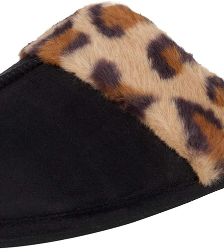 Women'S Comfy Faux Fur House Slipper Scuff Memory Foam Slip on Anti-Skid Sole