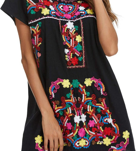 Women'S Casual Skirt Boho Mexican Peasant Dresse plus Size XXL Dress
