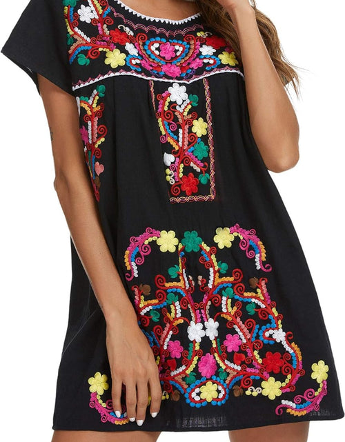 Load image into Gallery viewer, Women'S Casual Skirt Boho Mexican Peasant Dresse plus Size XXL Dress
