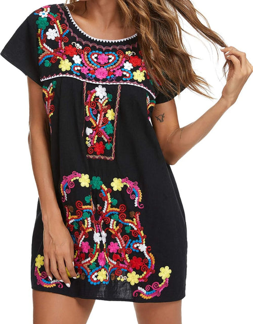 Load image into Gallery viewer, Women'S Casual Skirt Boho Mexican Peasant Dresse plus Size XXL Dress
