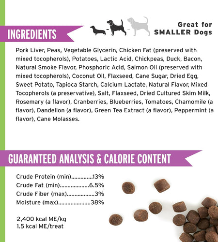 Mini Training Rewards Grain-Free Duck with Bacon Treats for Dogs (1 Pouch), 4 Oz