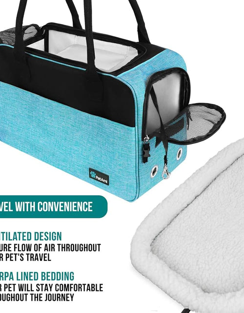 Load image into Gallery viewer, Airline Approved Dog Purse Carrier | Soft-Sided Pet Carrier for Small Dog, Cat, Puppy, Kitten | Portable Stylish Pet Travel Handbag | Ventilated Breathable Mesh, Sherpa Bed
