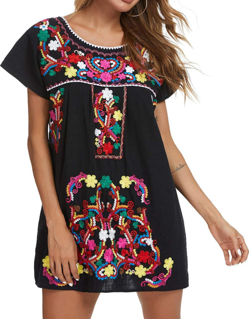 Load image into Gallery viewer, Women'S Casual Skirt Boho Mexican Peasant Dresse plus Size XXL Dress
