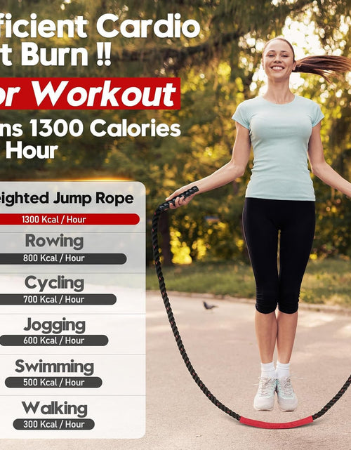 Load image into Gallery viewer, Weighted Jump Rope for Fitness - 9.8Ft Heavy Battle Ropes for Exercise, 3LB Workout Rope for Women &amp; Men, Skipping Rope for Gym Training, Home Workout
