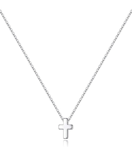 Cross Necklace for Women Girls, Dainty Gold Plated Cross Pendant Necklace Sideways Cross Choker Layered Cross Necklace for Women Girls