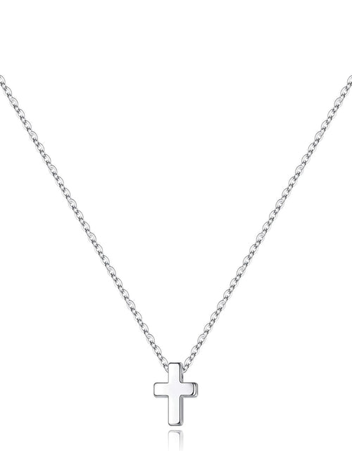 Load image into Gallery viewer, Cross Necklace for Women Girls, Dainty Gold Plated Cross Pendant Necklace Sideways Cross Choker Layered Cross Necklace for Women Girls
