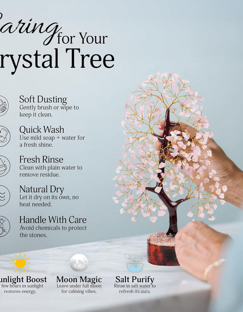 Load image into Gallery viewer, Feng Shui Tree, Rose Quartz Crystals, Crystal Room Decor, Gemstone Tree, Stones and Crystals, Rose Quartz Tree, Crystal Tree, Pink Quartz Crystal, Gem Tree, Crystal Gifts for Women, Good Luck Gifts
