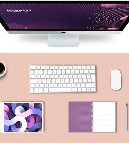 Desk Mat, Mouse Pad, Desk Pad, Waterproof Desk Mat for Desktop, Leather Desk Pad for Keyboard and Mouse, Desk Pad Protector for Office and Home (Pink, 31.5" X 15.7")