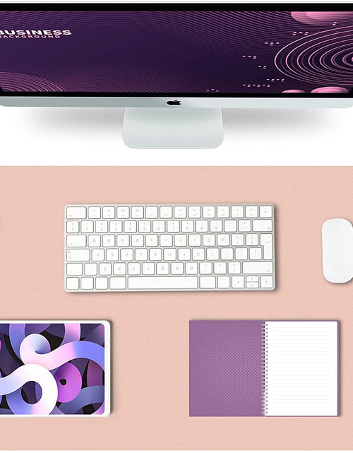 Load image into Gallery viewer, Desk Mat, Mouse Pad, Desk Pad, Waterproof Desk Mat for Desktop, Leather Desk Pad for Keyboard and Mouse, Desk Pad Protector for Office and Home (Pink, 31.5" X 15.7")
