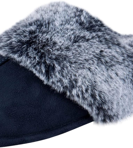 Women'S Comfy Faux Fur House Slipper Scuff Memory Foam Slip on Anti-Skid Sole