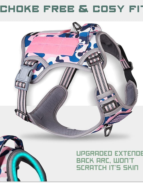 Load image into Gallery viewer, Tactical Dog Harness for Medium Dogs No Pull, Famous TIK Tok No Pull Dog Harness, Fit Smart Reflective Pet Walking Harness for Training, Adjustable Dog Vest Harness with Handle Pink Camo M
