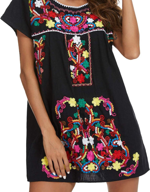 Load image into Gallery viewer, Women'S Casual Skirt Boho Mexican Peasant Dresse plus Size XXL Dress
