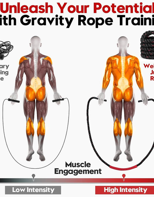 Load image into Gallery viewer, Weighted Jump Rope for Fitness - 9.8Ft Heavy Battle Ropes for Exercise, 3LB Workout Rope for Women &amp; Men, Skipping Rope for Gym Training, Home Workout
