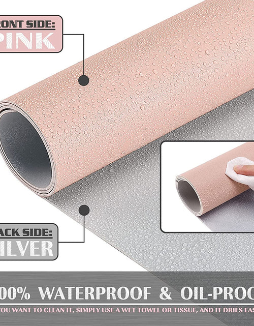 Load image into Gallery viewer, Desk Mat, Mouse Pad, Desk Pad, Waterproof Desk Mat for Desktop, Leather Desk Pad for Keyboard and Mouse, Desk Pad Protector for Office and Home (Pink, 31.5" X 15.7")
