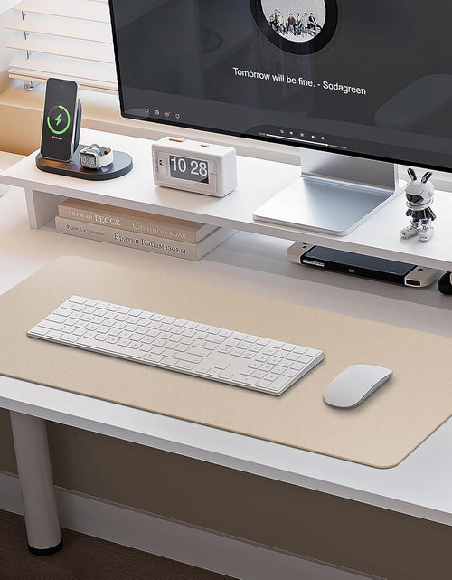Load image into Gallery viewer, Leather Desk Mat,Desk Pad,Desktop Mat,Waterproof Mat for Desktop, Keyboard and Mouse,Leather Mouse Pad Protector Office Home,30"X 14"(M-Beige)
