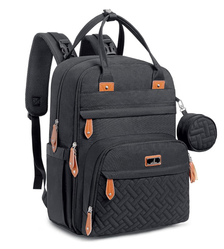 Diaper Bag Backpack - Tote - Multi Function Waterproof Diaper Bag, Travel Essentials Baby Bag with Changing Pad, Stroller Straps & Pacifier Case - Unisex, Black