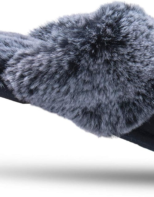 Load image into Gallery viewer, Women'S Comfy Faux Fur House Slipper Scuff Memory Foam Slip on Anti-Skid Sole
