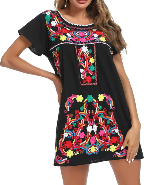 Load image into Gallery viewer, Women'S Casual Skirt Boho Mexican Peasant Dresse plus Size XXL Dress
