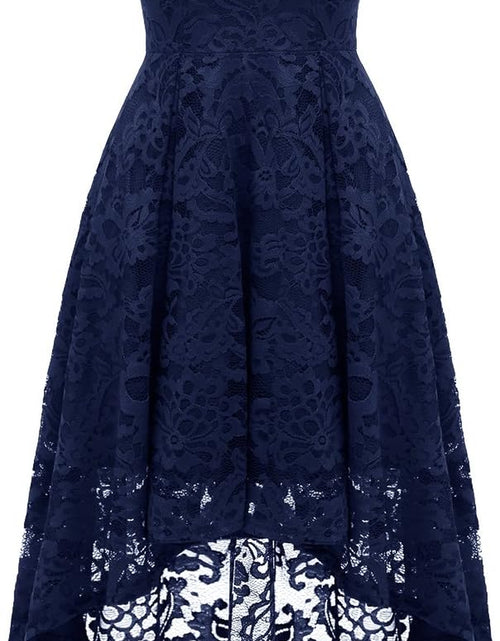 Load image into Gallery viewer, Women'S Halter Floral Lace Cocktail Party Dress Hi-Lo Bridesmaid Dress
