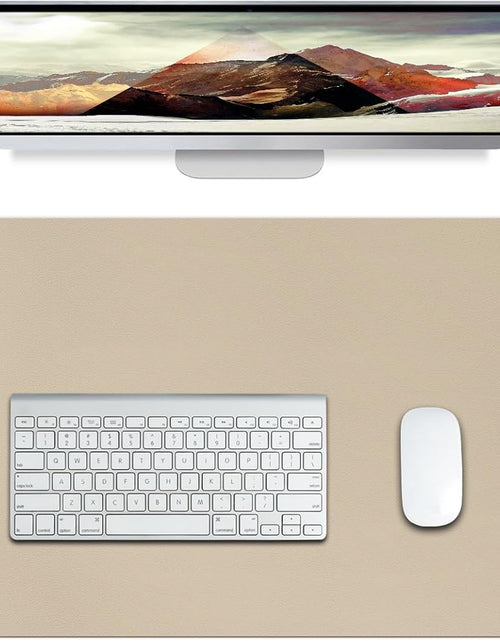 Load image into Gallery viewer, Leather Desk Mat,Desk Pad,Desktop Mat,Waterproof Mat for Desktop, Keyboard and Mouse,Leather Mouse Pad Protector Office Home,30"X 14"(M-Beige)
