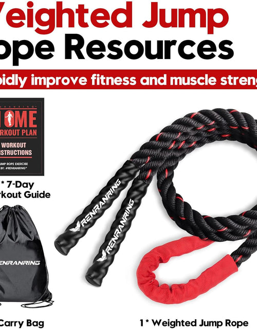 Load image into Gallery viewer, Weighted Jump Rope for Fitness - 9.8Ft Heavy Battle Ropes for Exercise, 3LB Workout Rope for Women &amp; Men, Skipping Rope for Gym Training, Home Workout
