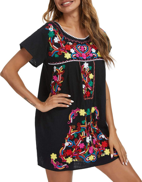 Load image into Gallery viewer, Women'S Casual Skirt Boho Mexican Peasant Dresse plus Size XXL Dress
